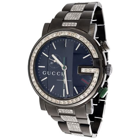 new gucci watches|black gucci watch with diamonds.